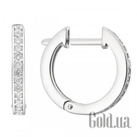 Серьги-кольца Золотые серьги с бриллиантами