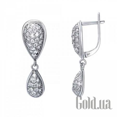 Серьги с подвесками Серебряные серьги с куб. циркониями