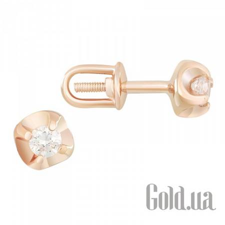 Серьги-гвоздики Золотые серьги с куб. циркониями