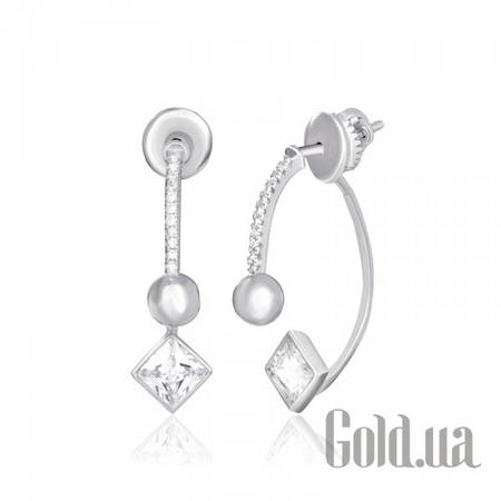 Серьги-гвоздики Серебряные серьги с куб. циркониями