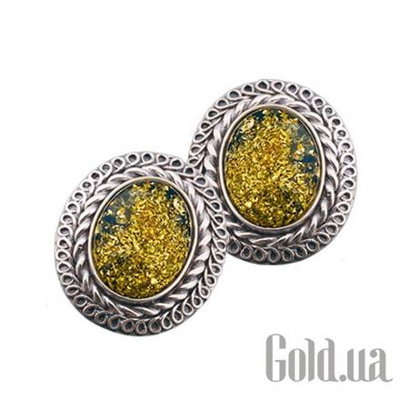 Серьги Серебряные серьги с янтарем