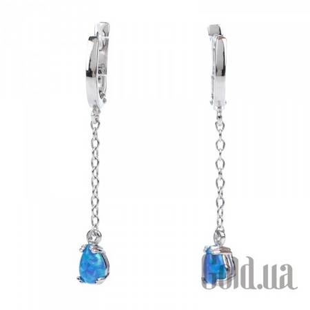Серьги с подвесками Shatlen Серебряные серьги с синт. опалами