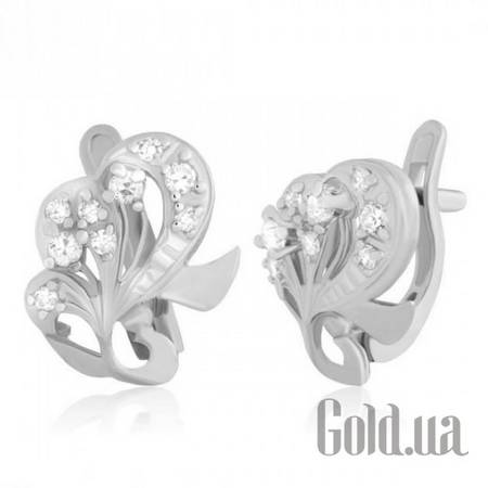 Серьги Серебряные серьги с куб. циркониями
