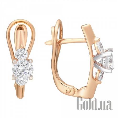 Серьги Золотые серьги с куб. циркониями