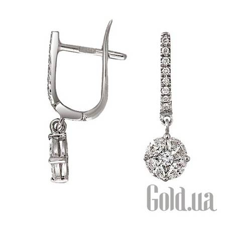 Серьги с подвесками Золотые серьги с бриллиантами