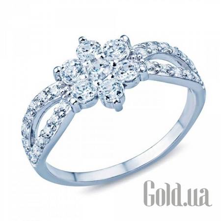 Женские кольца Женское серебряное кольцо с куб. циркониями, 16.5