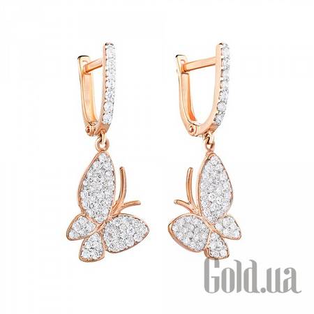 Серьги с подвесками Золотые серьги с куб. циркониями