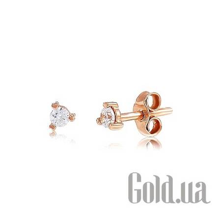 Серьги-гвоздики Золотые серьги с куб. циркониями