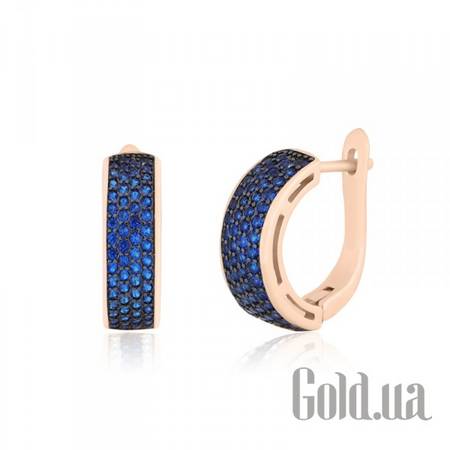 Серьги Серебряные серьги с куб. циркониями в позолоте