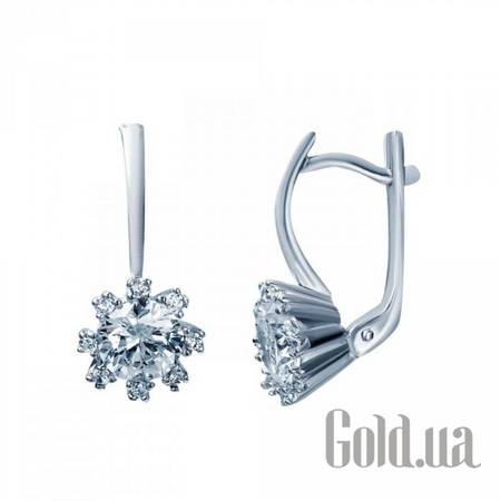 Серьги Серебряные серьги с куб. циркониями