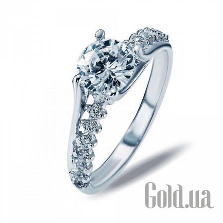 Кольцо Akvamarin Серебряное кольцо с куб. циркониями, 19