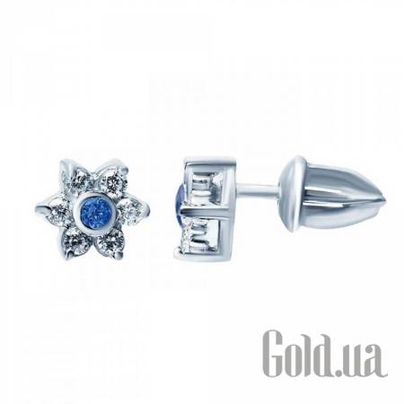 Серьги-гвоздики Серебряные серьги с куб. циркониями