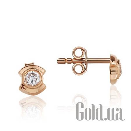 Серьги-гвоздики Золотые серьги с куб. циркониями