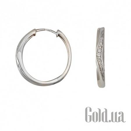 Серьги-кольца Золотые серьги с бриллиантами