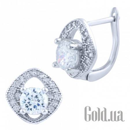 Серьги Серебряные серьги с куб. циркониями