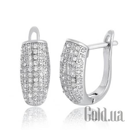 Серьги Серебряные серьги с  куб. циркониями