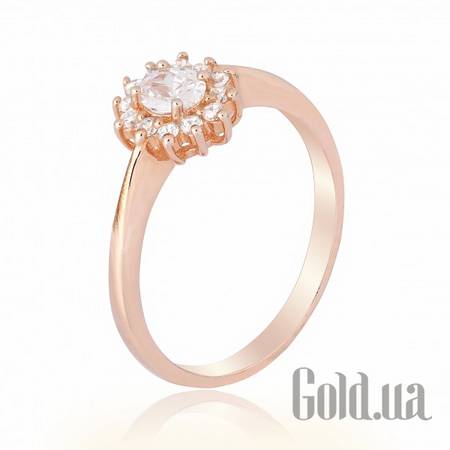 Кольцо Серебряное кольцо с куб. циркониями в позолоте, 19.5