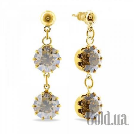 Серьги с подвесками Серьги с кристаллами Swarovski в позолоте