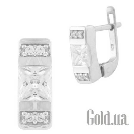Серьги Серебряные серьги с куб. циркониями