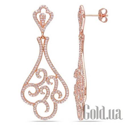 Серьги с подвесками Серебряные серьги с куб. циркониями