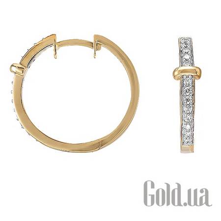 Серьги-кольца Серьги с куб. циркониями и позолотой (18Кт)