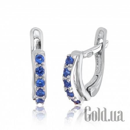 Серьги Серебряные серьги с  куб. циркониями