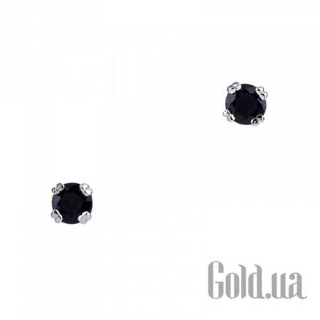 Серьги-гвоздики Серебряные серьги с сапфирами