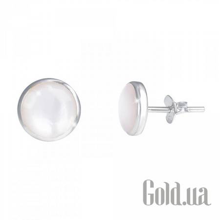 Серьги-гвоздики Серебряные серьги с перламутром