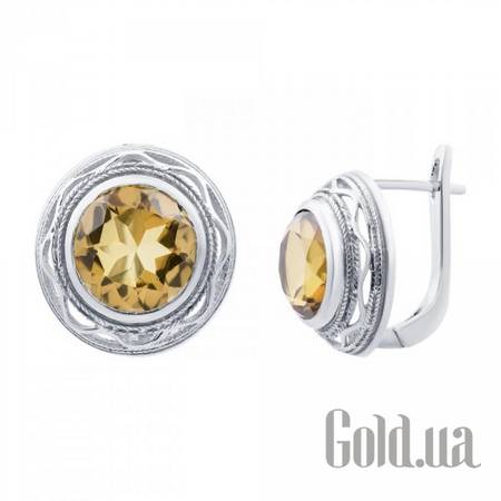 Серьги Серебряные серьги с кварцем