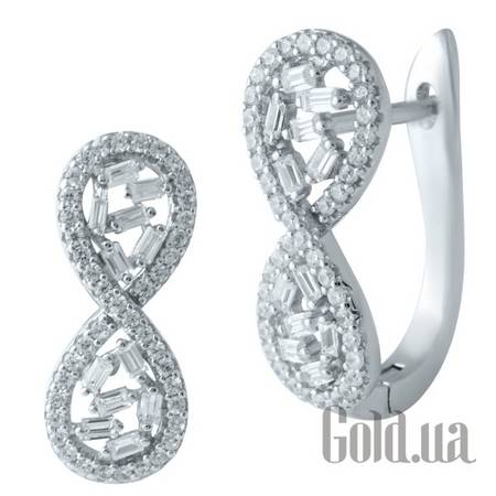 Серьги Серебряные серьги с куб. циркониями