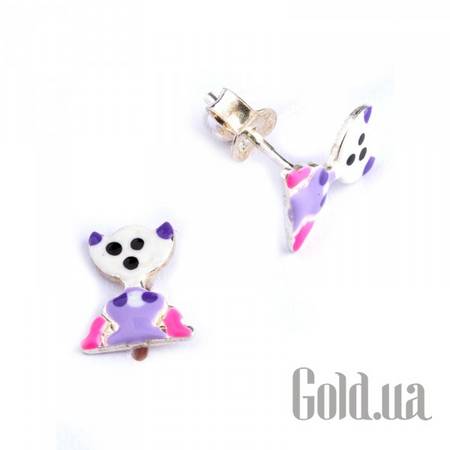 Детские серьги Серебряные серьги с эмалью