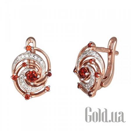 Серьги Silvex925 Серебряные серьги с куб. циркониями в позолоте