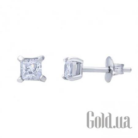 Серьги-гвоздики Серебряные серьги с куб. циркониями