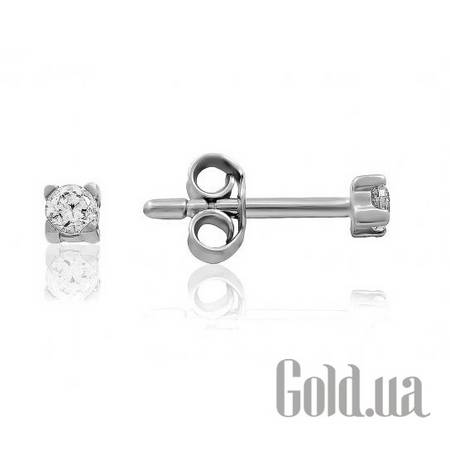 Серьги-гвоздики Золотые серьги с куб. циркониями