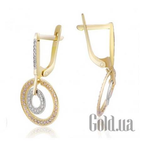 Серьги с подвесками Золотые серьги с куб. циркониями