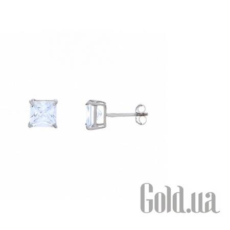 Серьги-гвоздики Серебряные серьги с куб. циркониями