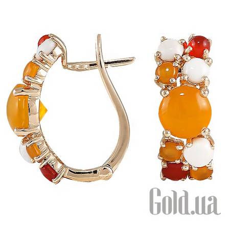 Серьги Золотые серьги с агатами