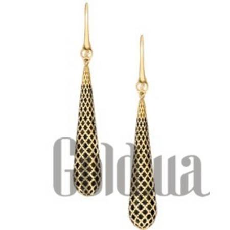 Серьги с подвесками Золотые серьги с эмалью