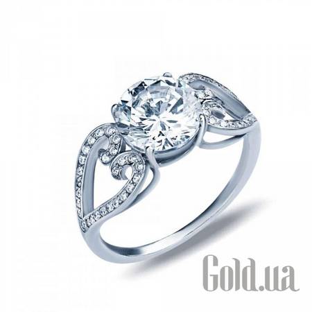 Кольцо Серебряное кольцо с куб. циркониями, 17.5