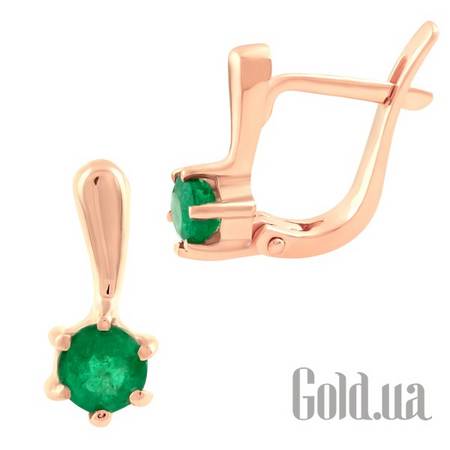 Серьги Золотые серьги с изумрудами