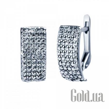 Серьги Серебряные серьги с куб. циркониями