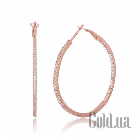 Серьги Серебряные серьги с  куб. циркониями в позолоте