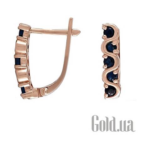 Серьги Золотые серьги с сапфирами
