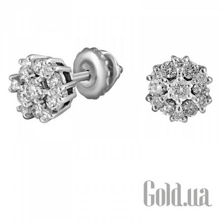 Серьги-гвоздики Золотые серьги с бриллиантами