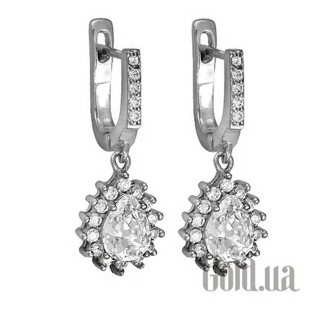 Серьги с подвесками Серебряные серьги с куб. циркониями