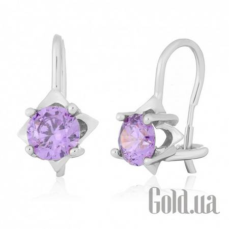 Серьги Серебряные серьги  с куб. циркониями