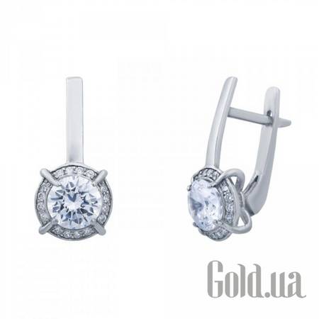 Серьги Серебряные серьги с куб. циркониями