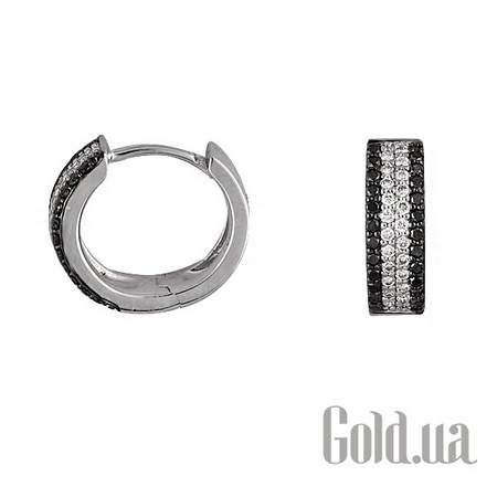 Серьги-кольца Золотые серьги с бриллиантами