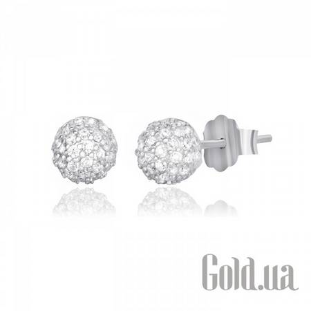 Серьги-гвоздики Серебряные серьги с куб. циркониями