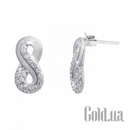 Серьги-гвоздики Серебряные серьги с куб. циркониями
